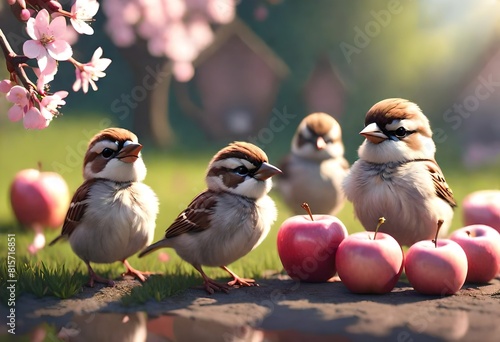  birds on a branch