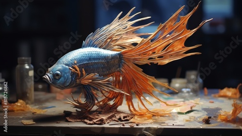 a fish turning into a bird