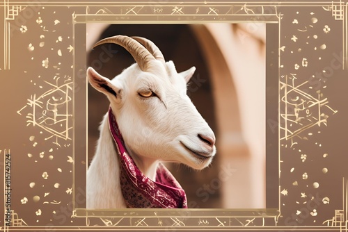 Goat Qurban Eid al adha mubarak festival islamic background Generated with Ai Tools.