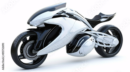  modern, futuristic motorbike, for personal transport , isolated on a clear white background