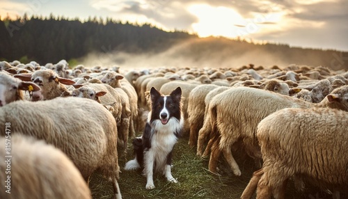 a border collie herding sheep generative ai