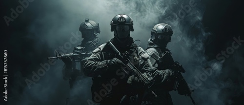 Special forces soldiers in action