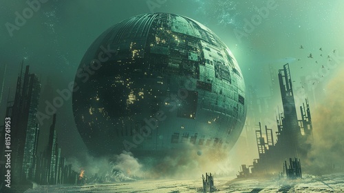 Constructing a Dyson sphere around a star, megastructure in progress, vast engineering