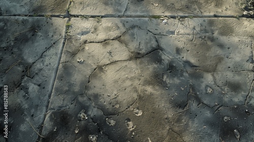 A top-down photography of a dirty driveway with a concrete texture.
