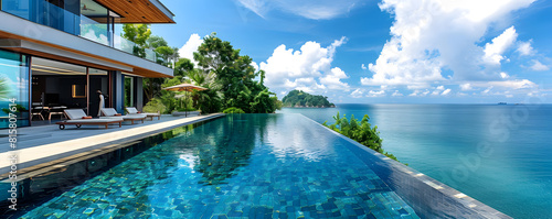 Luxury beachfront villa with infinity pool
