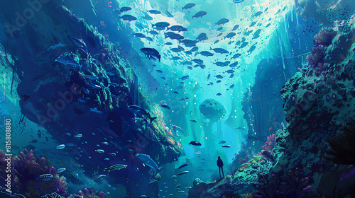 A digital ocean teeming with life, where virtual creatures swim through a sea of pixels and data, their existence a testament to the boundless creativity of the human mind.