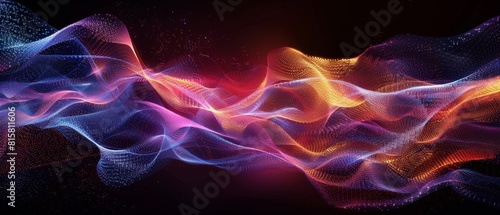 Abstract flowing wave of glowing particles.