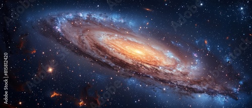 Amazing space galaxy. Universe filled with stars, nebula and dust.