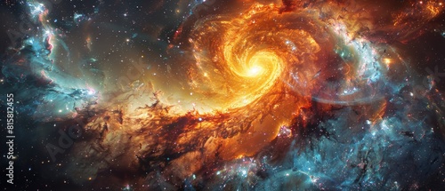 Amazing space supernova. Bright shining star. Cosmic art.