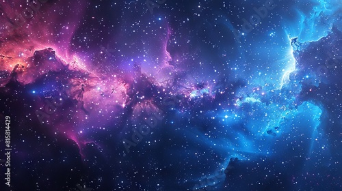 Interstellar space, stars, dust and gas.