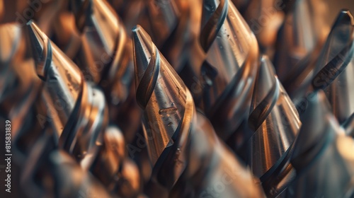 Closeup Of Metal Drill Bits