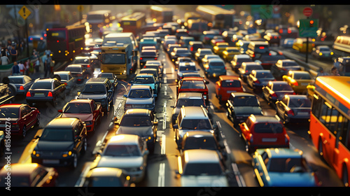 Traffic jam in city