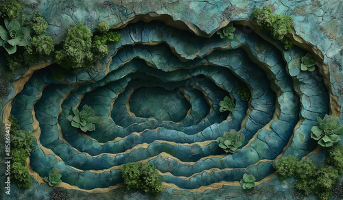 terrain that has magical plants inside of a cave system. The battle map should be a top down view