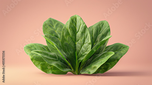 Spinach flat design front view fitness theme 3D render tetradic color scheme