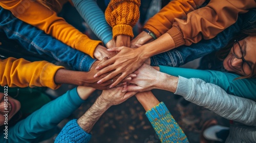 diversity and inclusion, diverse group holding hands embodies values of diversity, acceptance, and inclusion, promoting unity and harmony among all people