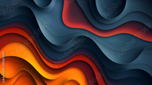 abstract background, organic shape gradient orange and blue color shadow background