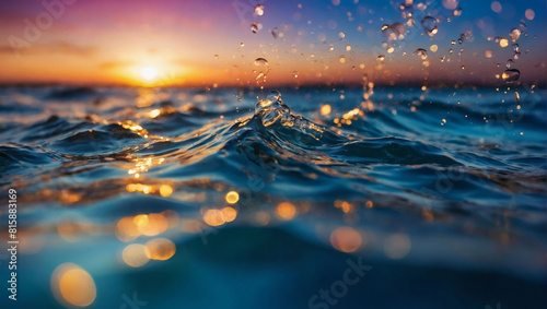Ocean Euphoria, Abstract Blur of Colorful Light Creating a Vivid Water Background.