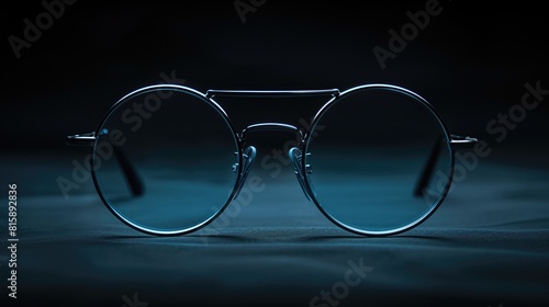 Glasses on a dark background. Glasses for sight and vision correction.