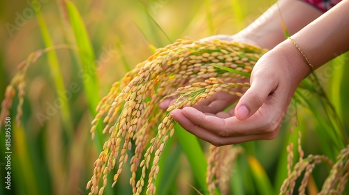 Holding a handful of wheat in hand