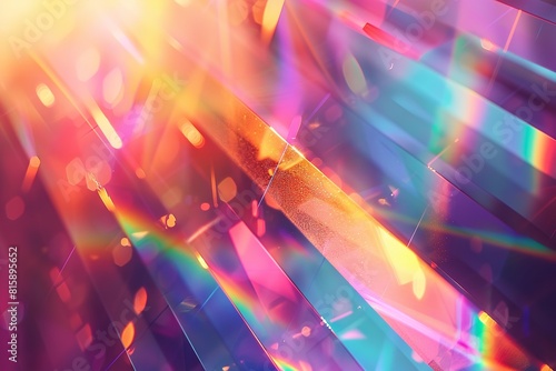 Background abstraction with a holographic rainbow flare. Generative Ai