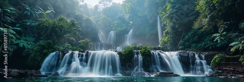 Lawe waterfall in Semarang Indonesia realistic nature and landscape