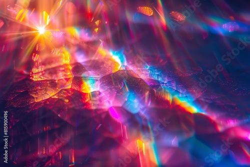 Background abstraction with a holographic rainbow flare. Generative Ai