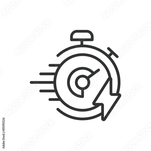 Fast recharging, in line design. Fast, recharging, quick, rapid, speed, swift, efficient on white background vector. Fast recharging editable stroke icon.