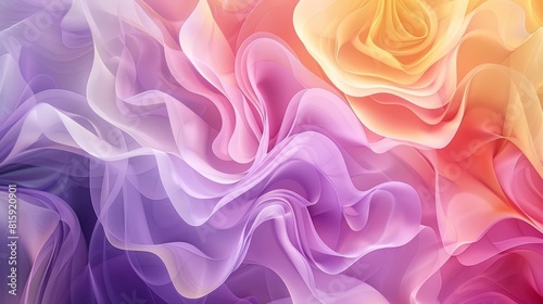 abstract floral background with flowing wavy rose petals in muted mauve pink purple and yellow feminine fantasy backdrop digital art