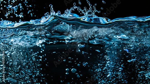 Water can in a dynamic splash underwater