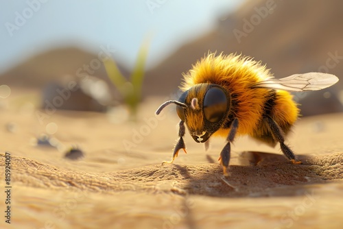 a cute bee in the desert