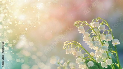 delicate lily of the valley flowers spring floral background banner