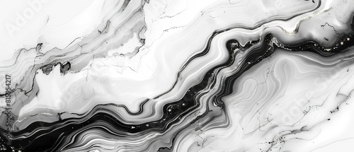 Black and white marble texture background. Marbling artwork texture. Agate ripple pattern