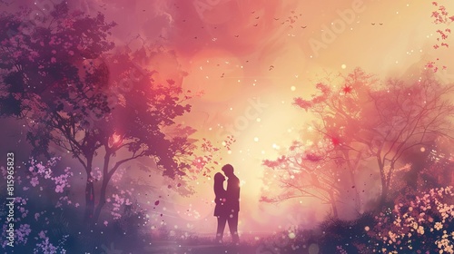 enchanting love ambiance a dreamy romantic interlude enveloped in soft hues concept illustration