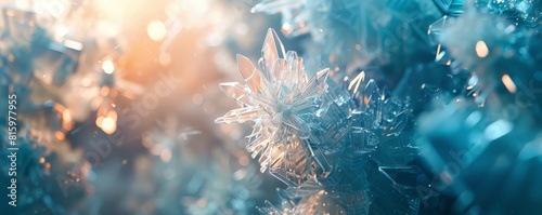 Close-up of a blue and silver Christmas tree ornament with a blurred background.