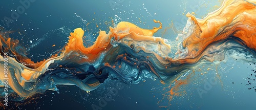 3d illustration of abstract fluid background. Colorful liquid texture