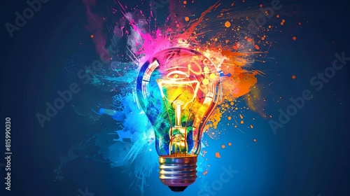 light bulb symbolizing creative breakthrough and innovative ideas conceptual brainstorming illustration