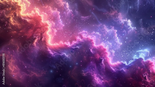 Colorful abstract fractal design wallpaper with galaxy theme.