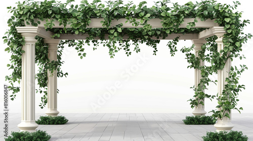 Minimalist wedding arch with greenery.
