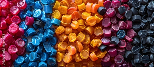 Colorful Recycled Plastic Pellets Ready for Reuse in Manufacturing and Sustainable Production Processes