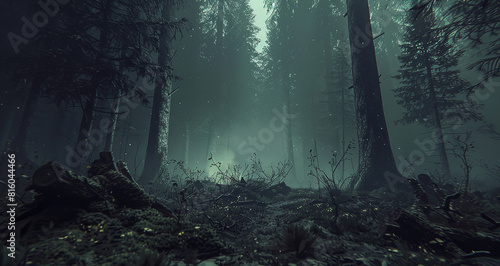 3D Deep Scary Forest realistic pic for wallpaper