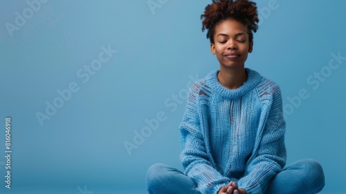 Woman Meditating in Calm Serenity