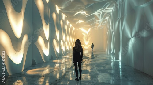 3d Digital Art Installation Combining Light Projections and Kinetic Sculptures