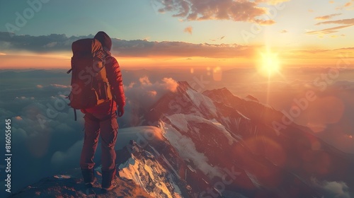 Awe Inspiring Sunrise Atop a Himalayan Summit Captivating the Adventurous Backpacker s Spirit