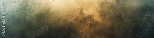 Background with smoke clouds, particles, mist after explosion or natural disaster. Abstract banner for military operations, catastrophes, war games, ads with copy space. Battlefield in midst of attack