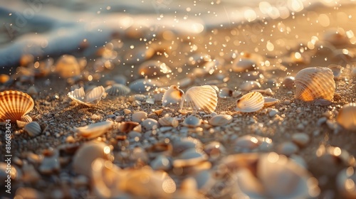 Sandy seashell particles
