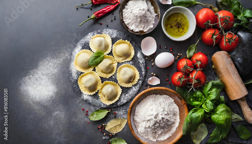 ravioli pasta with ingredients