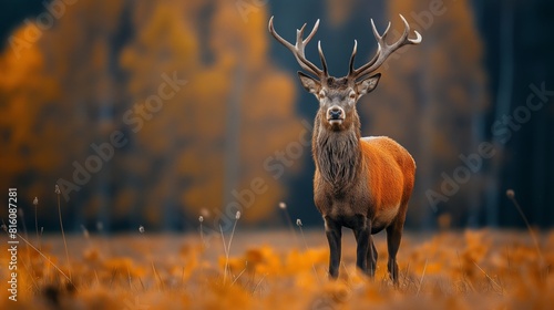 Noble deer male in the fall created by ai