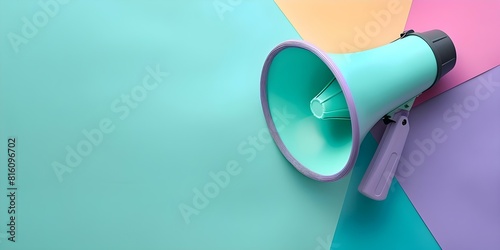 Stand Out with a Colorful Background and Megaphone for Marketing and Advertising. Concept Colorful Background, Megaphone, Marketing, Advertising