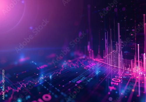 Glowing digital stock market illustration as a futuristic abstract wallpaper, perfect background, best seller