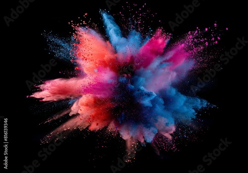 A powerful image showing a colorful abstract explosion, ideal as a dramatic wallpaper or background with potential to be a best-seller due to its striking abstract appeal